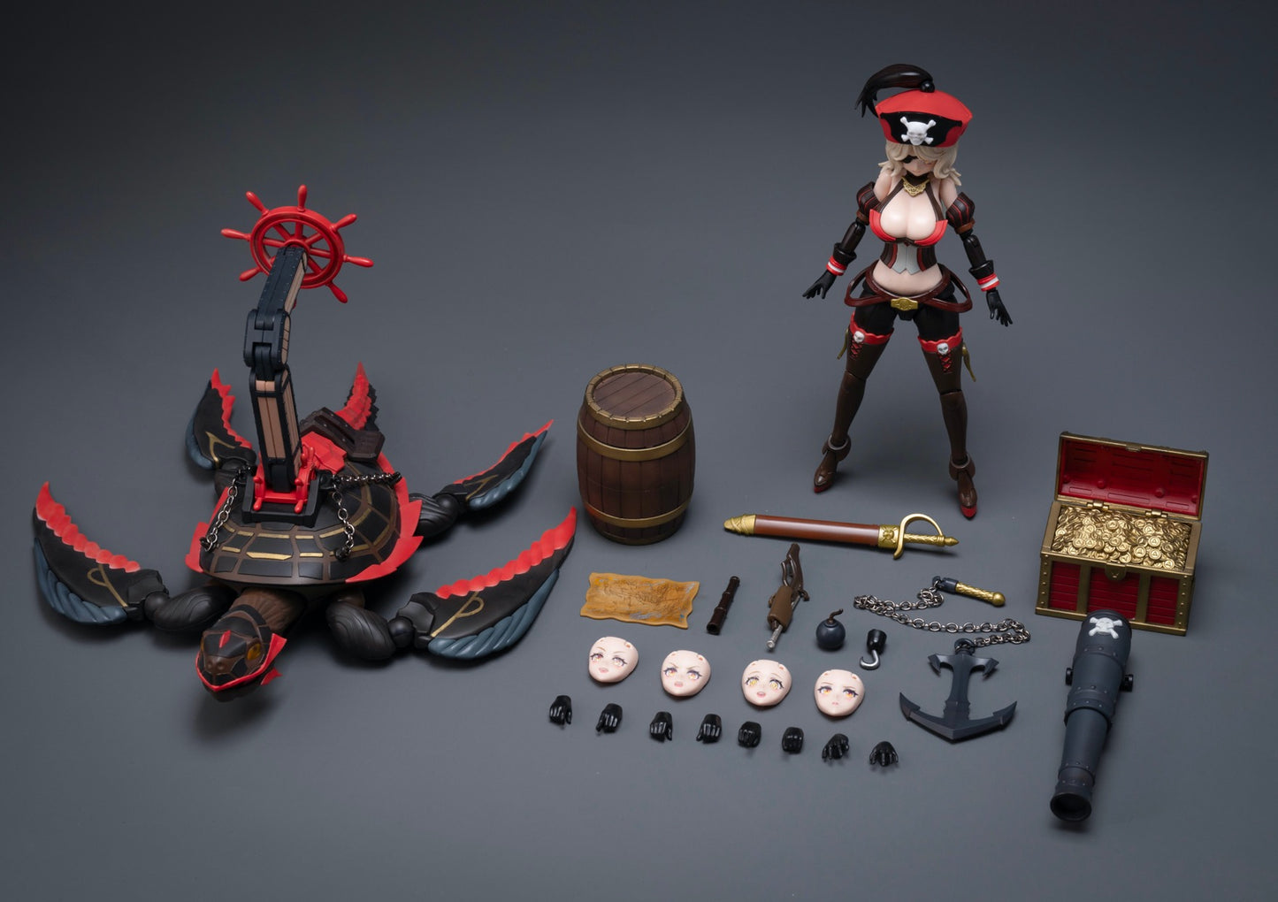Border Model BA-003 1:12 Pirate Captain Queen Anne & Turtle Model Kit