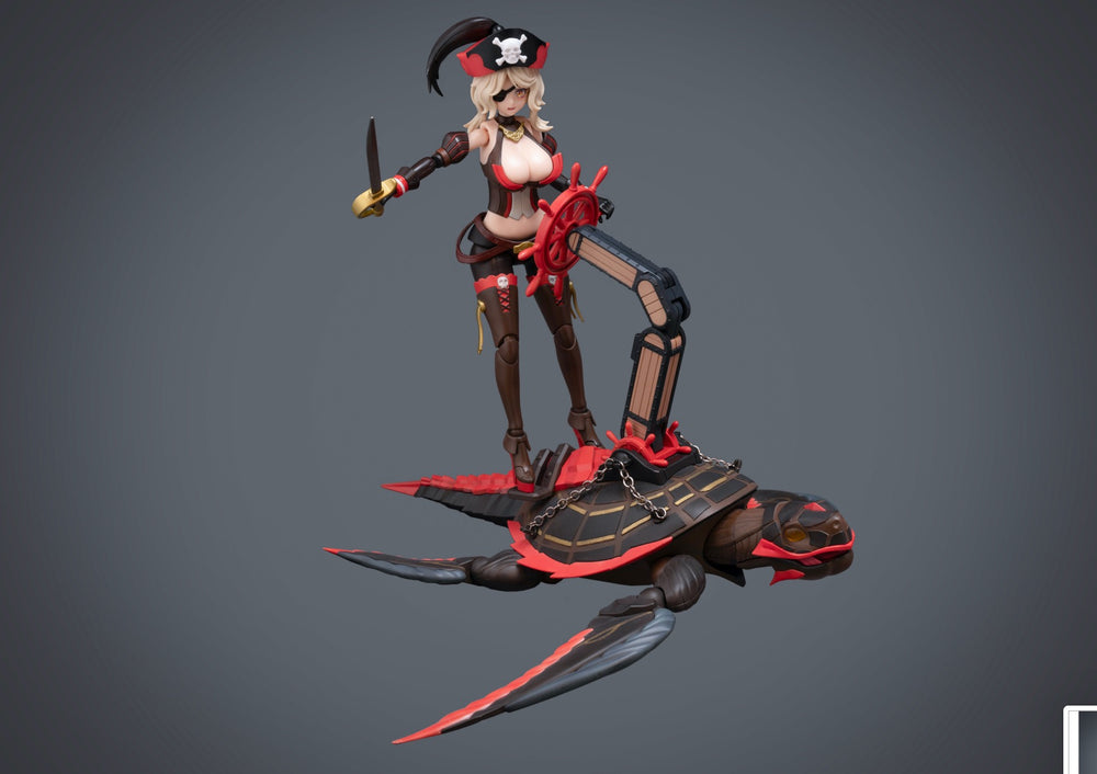 Border Model BA-003 1:12 Pirate Captain Queen Anne & Turtle Model Kit