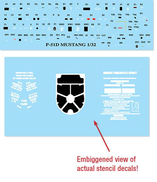 Barracuda BC-32010 P-51D Mustang Cockpit Stencils 1:32