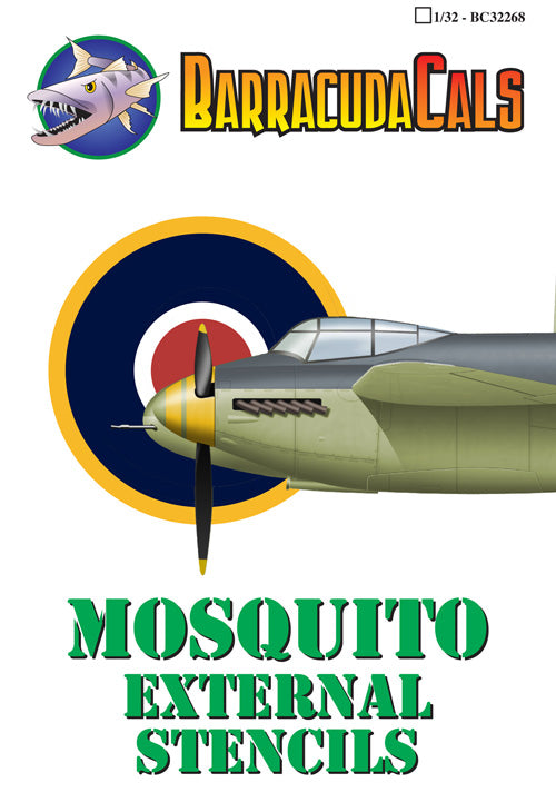 Barracuda BC-32268 DH Mosquito External Stencils 1:32