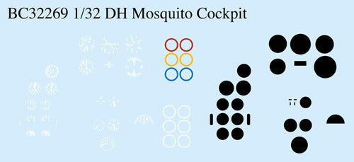 Barracuda Studios BC-32269 1:32 de Havilland Mosquito Cockpit Stencils