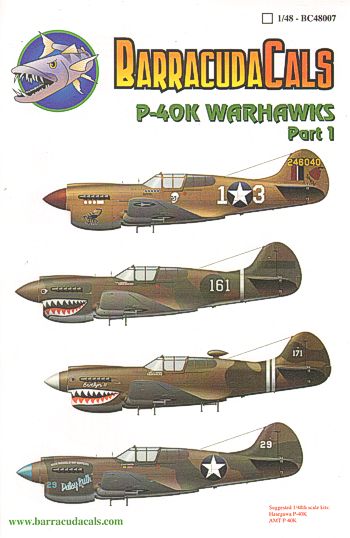 Barracuda Studios BC-48007 1:48 Curtiss P-40K Warhawks Pt 1