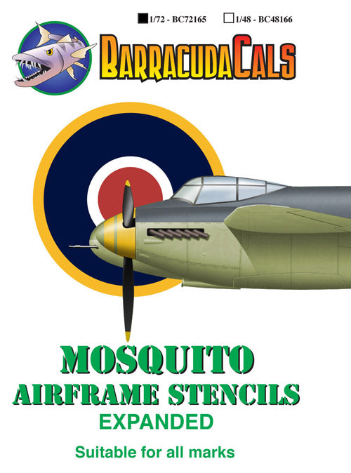 Barracuda Studios BC-72165 1:72 de Havilland Mosquito Airframe Stencils