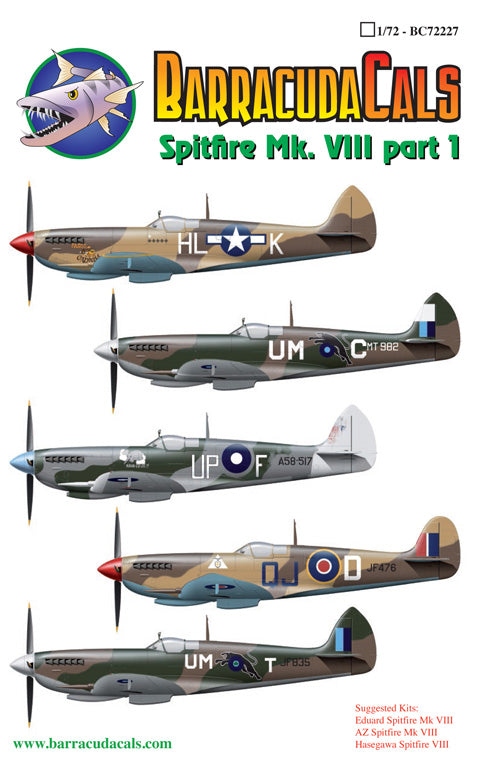 Barracuda Studios BC-72227 1:72 Supermarine Spitfire Mk.VIII