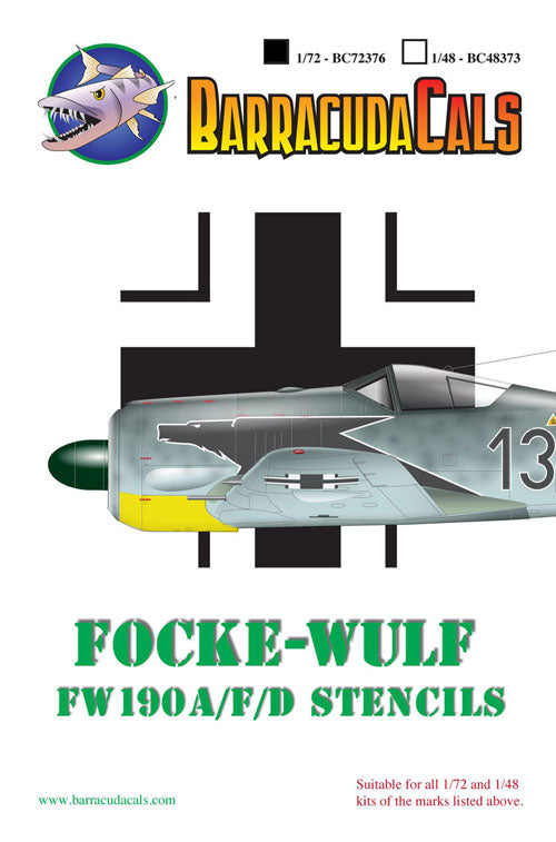 Barracuda BC-72376 Focke-Wulf Fw-190A/F/D Airframe Stencils 1:72