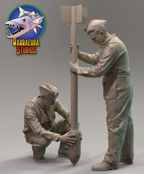 Barracuda Studios BCR24271 1:24 RAF Ground-crew Assembling Rocket