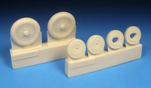 Barracuda BCR48389 Bf-109G-5 to G-14 Ribbed Tyres/Plain Hubs 1:48