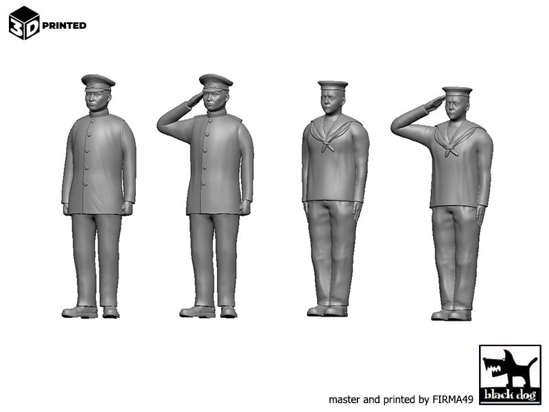 Blackdog BD3D350001 1:350 Japanese sailors 10 officers -150 sailors 3D-Printed
