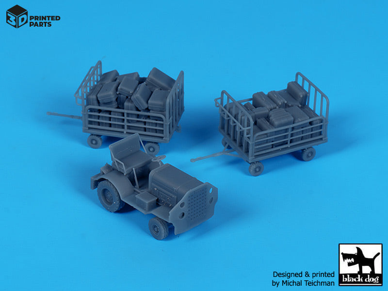 Blackdog BDA20001 1:200 Airport tow truck + baggage carts