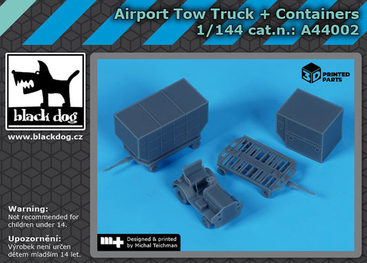 Blackdog BDA44002 1:144 Airport tow truck + containers
