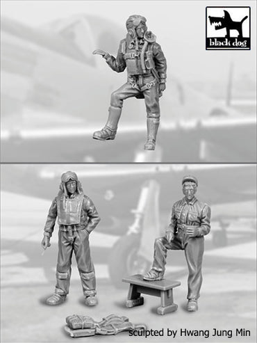 Blackdog BDF48004 1:48 US pilots + mechanic WWII