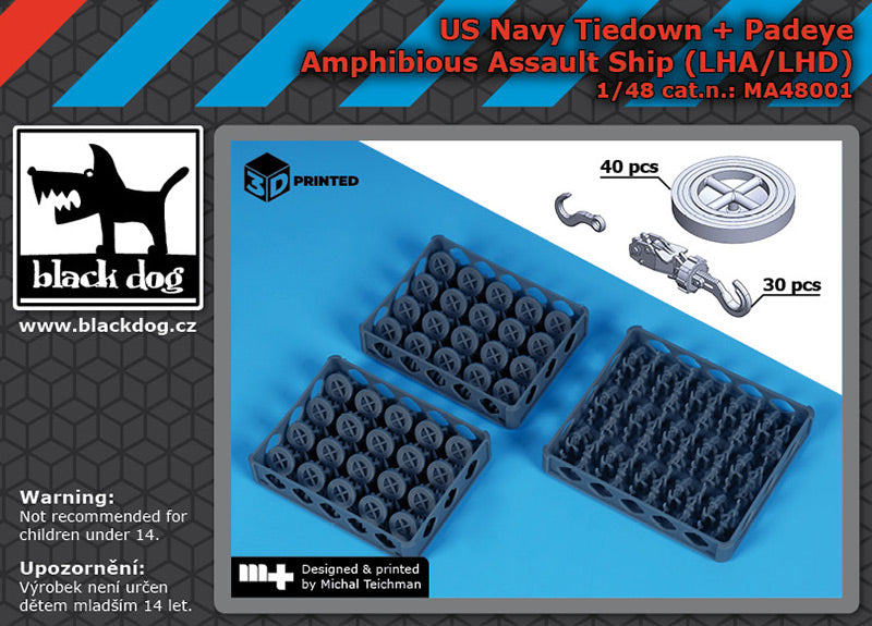 Blackdog BDMA48001 1:48 US NAVY tiedown + padaye