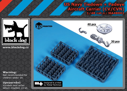 Blackdog BDMA48002 1:48 US NAVY tiedown+padaye