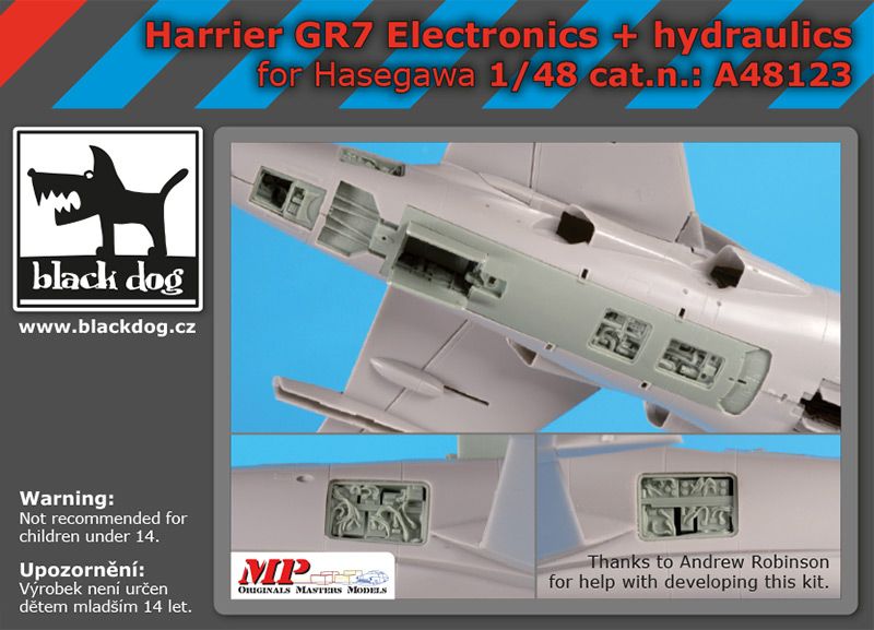 Blackdog BDOA48123 1:48 Bae Harrier GR.7 electronics+hydraulics Big set