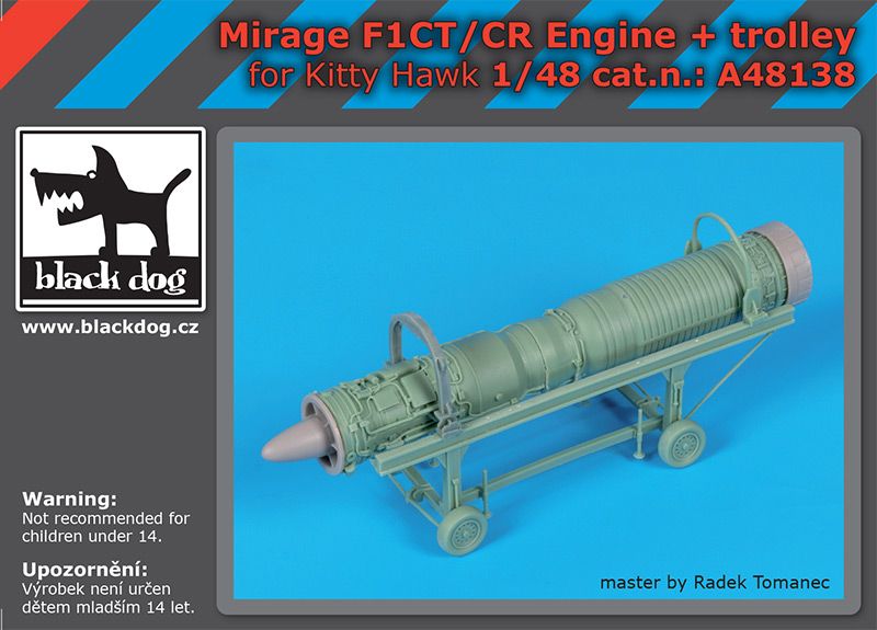 Blackdog BDOA48138 1:48 Dassault_Mirage F1CT/CR engine + trolley