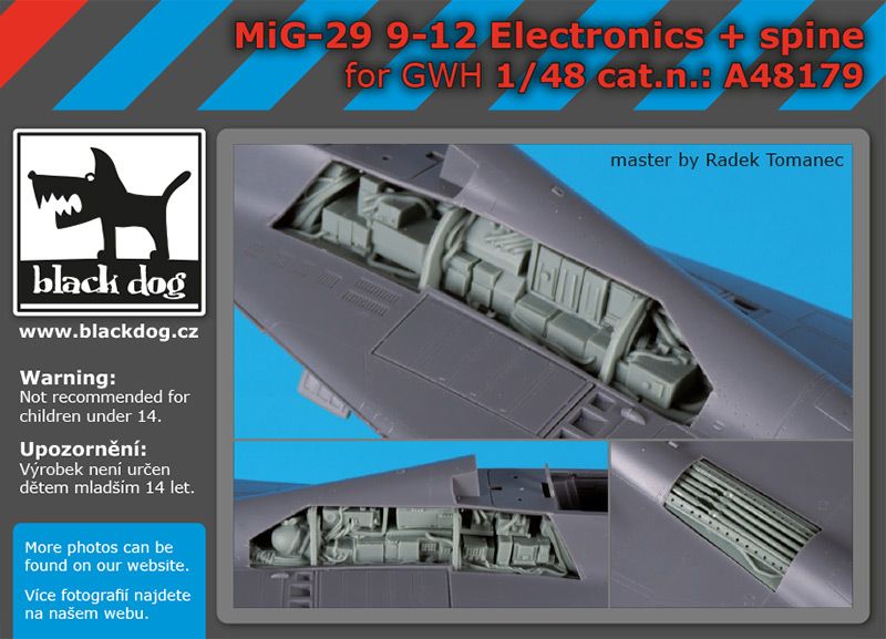 Blackdog BDOA48179 1:48 Mikoyan MiG-29 9-12 electronics+spine