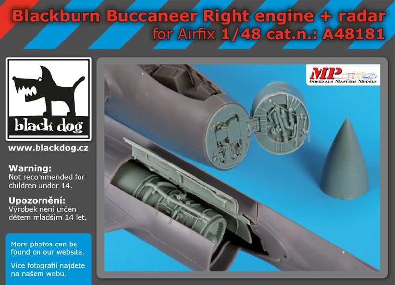 Blackdog BDOA48181 1:48 Blackburn Buccaneer right engine+radar