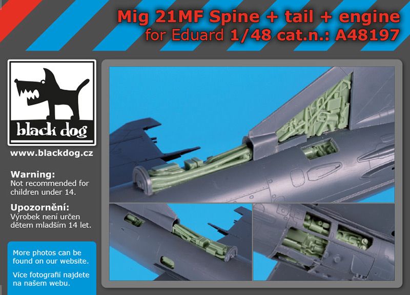 Blackdog BDOA48197 1:48 Mikoyan MiG-21MF spine and tail and engine details