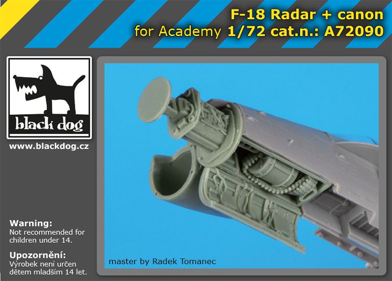 Blackdog BDOA72090 1:72 McDonnell-Douglas F/A-18 Hornet radar and cannon