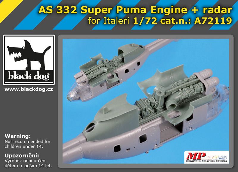 Blackdog BDOA72119 1:72 Aerospatiale AS-332 Super Puma engine + radar