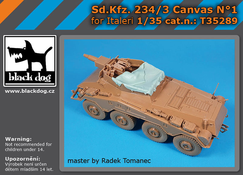 Blackdog BDT35289 1:35 Sd.Kfz.234/3 Armoured Car Canvas N deg 1
