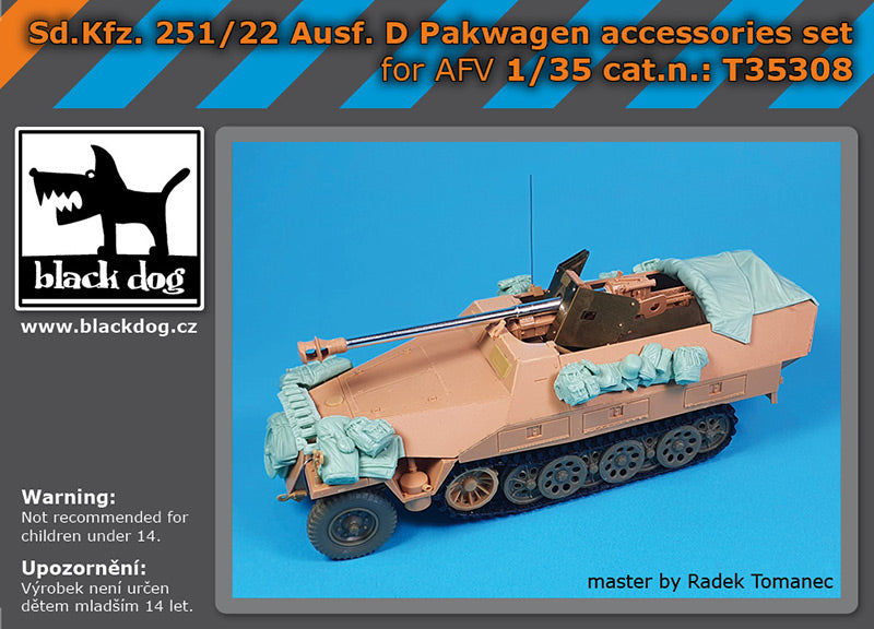 Blackdog BDT35308 1:35 Sd.Kfz.251/22 Ausf D Pakwagen accessories set