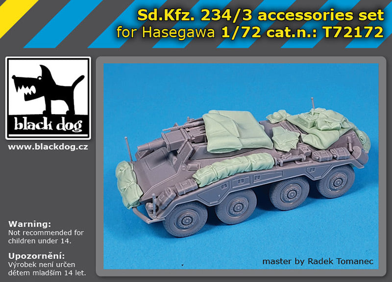 Blackdog BDT72172 1:72 Sd.Kfz.234/3 8-Rad Stummel Accessories