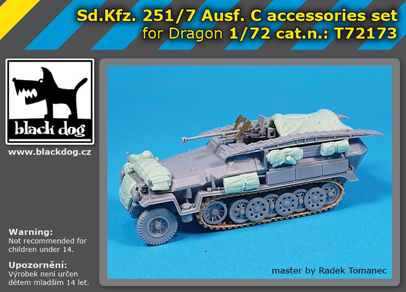 Blackdog BDT72173 1:72 Sd.Kfz.251/7 Ausf.C accessories set