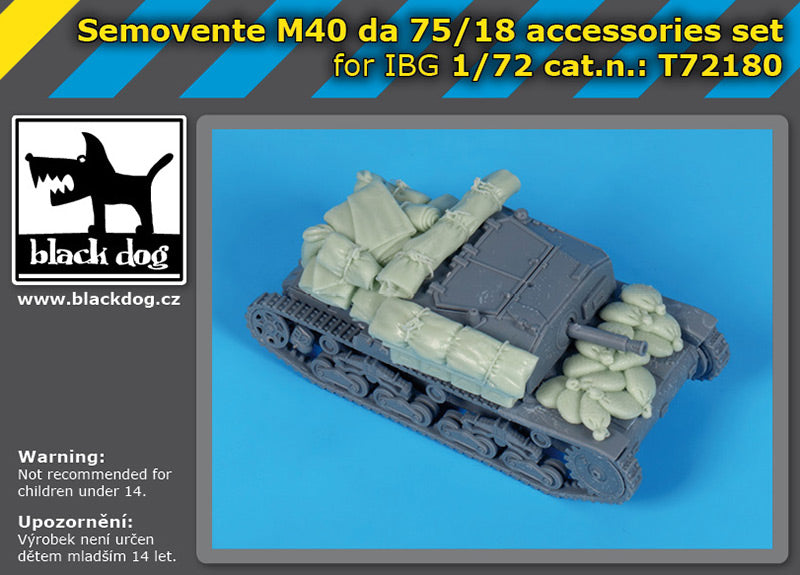Blackdog BDT72180 1:72 Semovente M40 da 75/18 accessories set