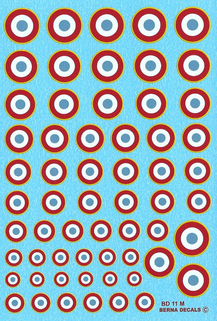 Berna Decals BER011M 1:72 French Roundels Armee de l'air 1943-82