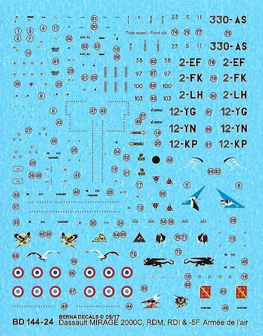 Berna Decals BER14424 1:144 Dassault Mirage 2000C RDM/RDI