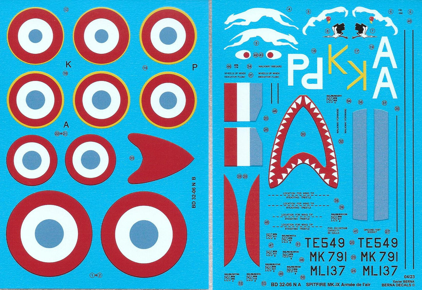 Berna Decals BER32006N 1:32 Spitfire LF Mk.IX French Indochina