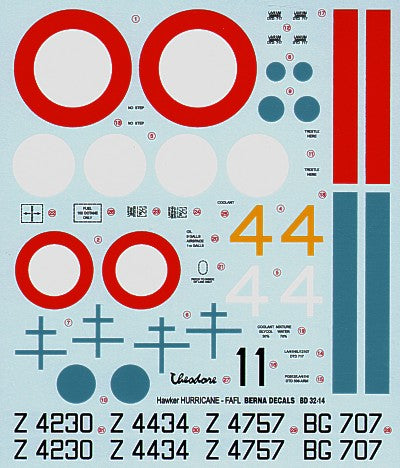 Berna Decals BER32014 1:32 Hawker Hurricane Mk.I French GC1 Alsace