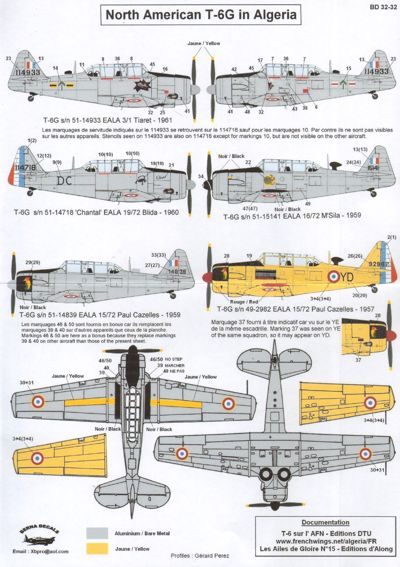 Berna Decals BER32032 1:32 North-American T-6G French Algeria