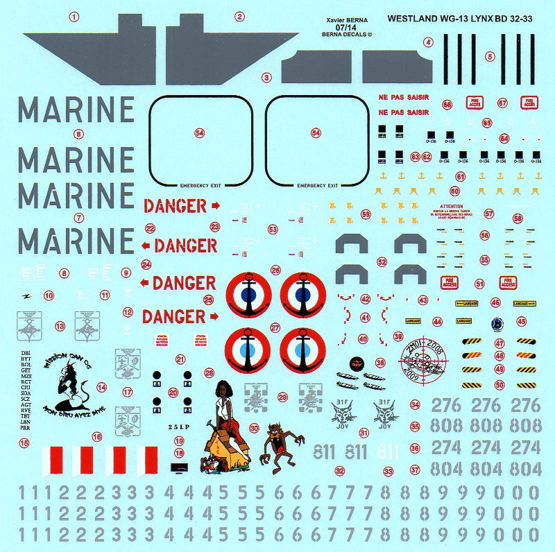 Berna Decals BER32033 1:32 Westland WG-13 Lynx Mk 4