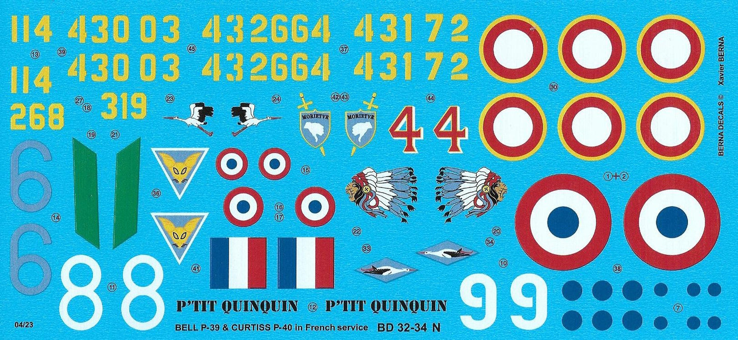 Berna Decals BER32034N 1:32 Bell P-39 French Limousin
