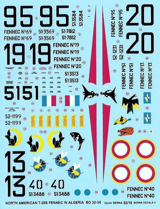 Berna Decals BER32038 1:32 North-American T-28S French Algeria