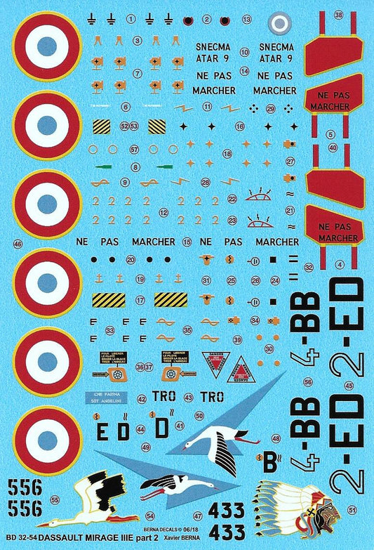 Berna Decals BER32054 1:32 Dassault Mirage IIIE Part 2