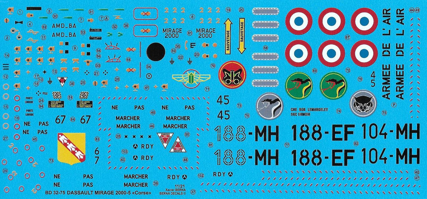 Berna Decals BER32075 1:32 Dassault Mirage 2000-5F Corse