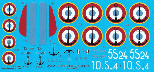 Berna Decals BER35-001 1:35 Fieseler Storch / MS.500 Criquet