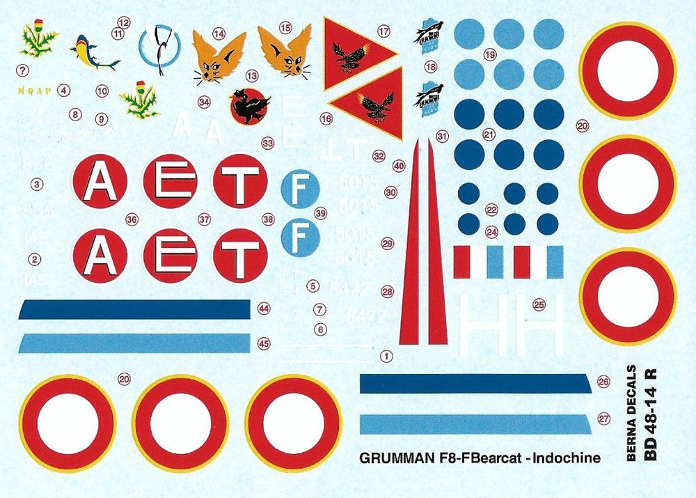 Berna Decals BER48014R 1:48 Grumman F8F-1 Bearcat