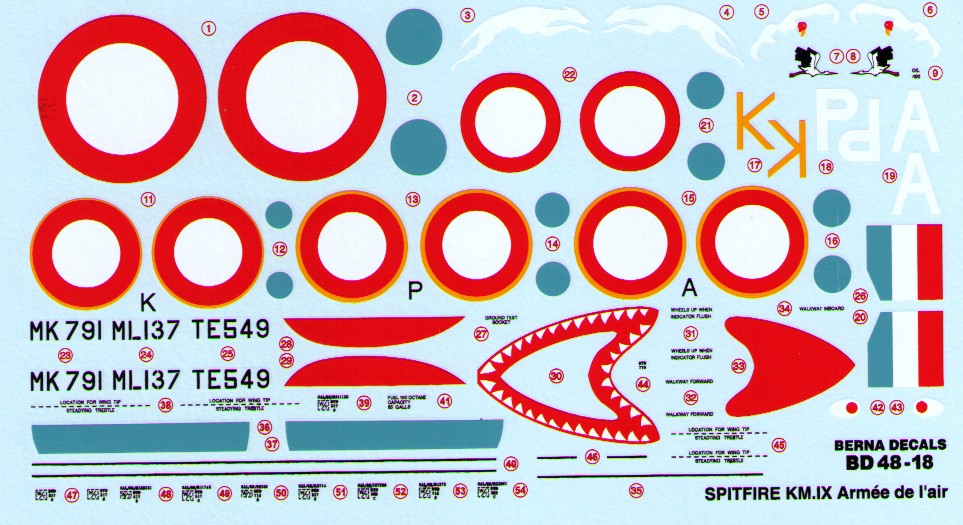 Berna Decals BER48018 1:48 Supermarine Spitfire LF Mk.IX