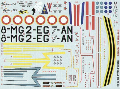 Berna Decals BER48033 1:48 Dassault Mystere IVA in French Service