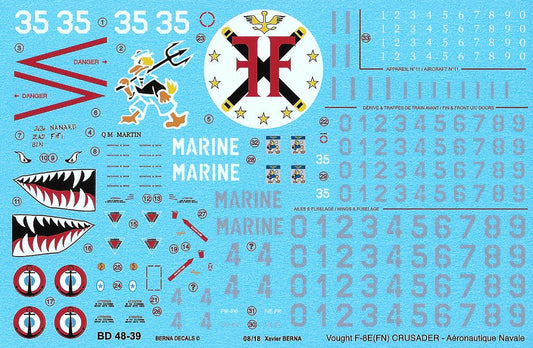 Berna Decals BER48039 1:48 Re-printede! Vought F-8E