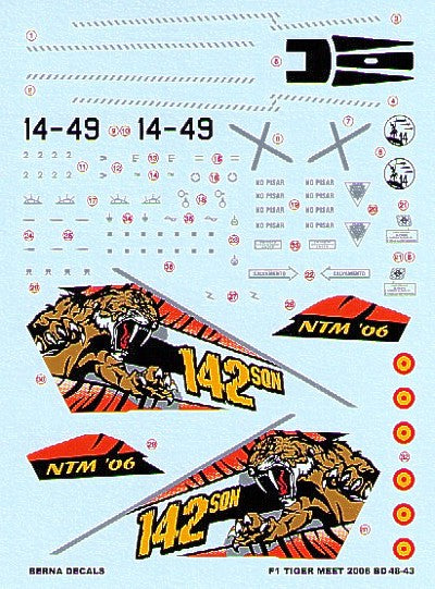 Berna Decals BER48043 1:48 Dassault Mirage F.IM Tiger Meet