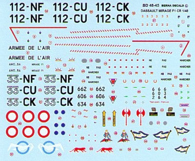 Berna Decals BER48045 1:48 Dassault_Mirage F.1CR