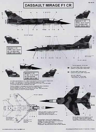 Berna Decals BER48045 1:48 Dassault_Mirage F.1CR
