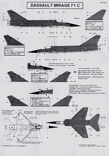 Berna Decals BER48053M 1:48 Dassault_Mirage F.1C