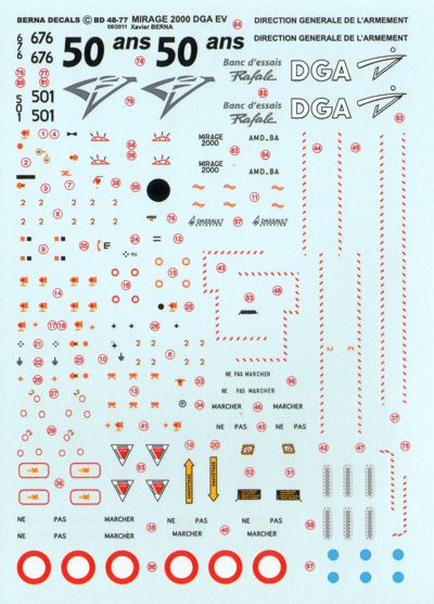 Berna Decals BER48077 1:48 Dassault_Mirage 2000 DGA EV
