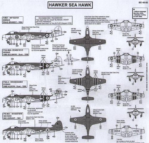 Berna Decals BER48082 1:48 Hawker Sea Hawk